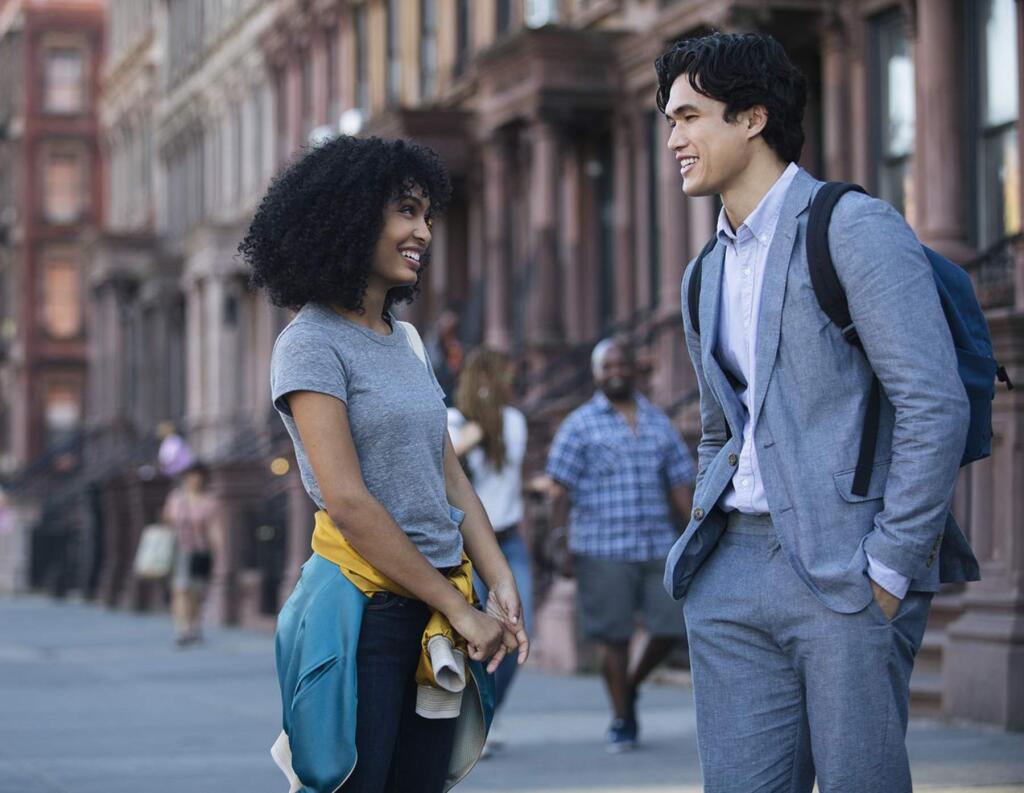 Yara Shahidi as Jamaica-born Natasha Kingsley and college-bound Charles Melton as Daniel Bae meet--and fall for each other--over one magical day amidst the fervor and flurry of New York City in 'The Sun is Also a Star.' (Warner Bros.)