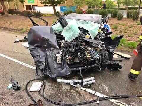 One person died in a multi-vehicle crash in southern Petaluma on Tuesday, April 24, 2018. (Photo: Petaluma Firefighters Local 1415)