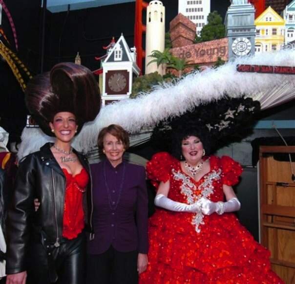 Ellen Toscano, left, with Rep. Nancy Pelosi.