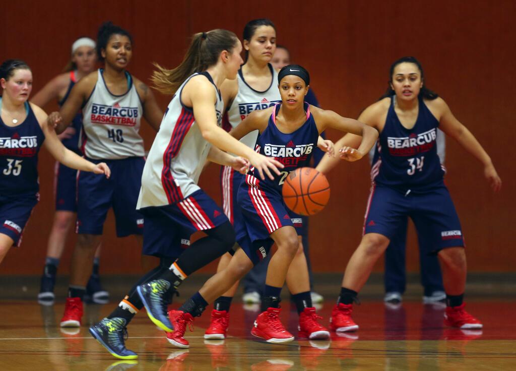 The SRJC women's basketball team practiced on Tuesday. (JOHN BURGESS / The Press Democrat)