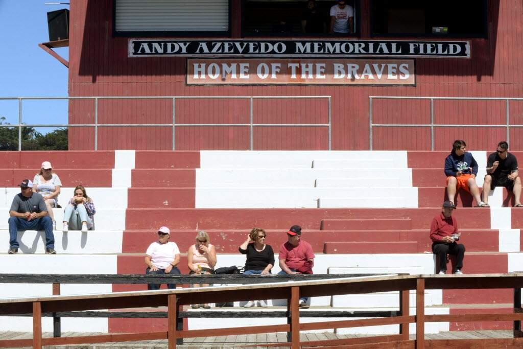Some early arrivals during the season-opening game for Tomales High on Sept. 5, 2015. (Erik Castro/for The Press Democrat)