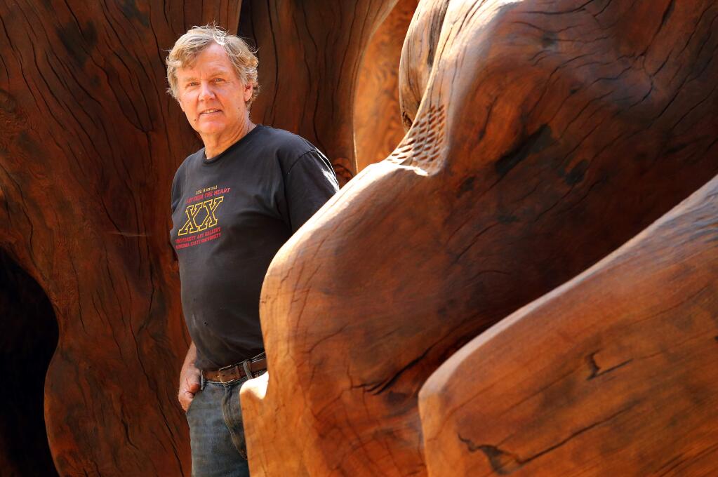 Cazadero sculptor Bruce Johnson opposes the land-use permit granted by Sonoma County for the Dharma Press publishing facility at the Ratna Ling Retreat Center.(Christopher Chung/ The Press Democrat)