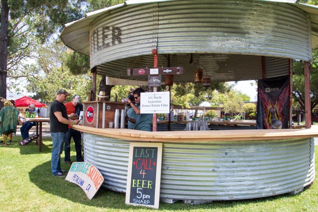 Heritage Salvage built this structure to be used for the first time at the 2nd Annual Home Brewers Competition at the Sonoma-Marin Fairgrounds on Saturday, May 28, 2016. (ASHLEY COLLINGWOOD/FOR THE ARGUS-COURIER)
