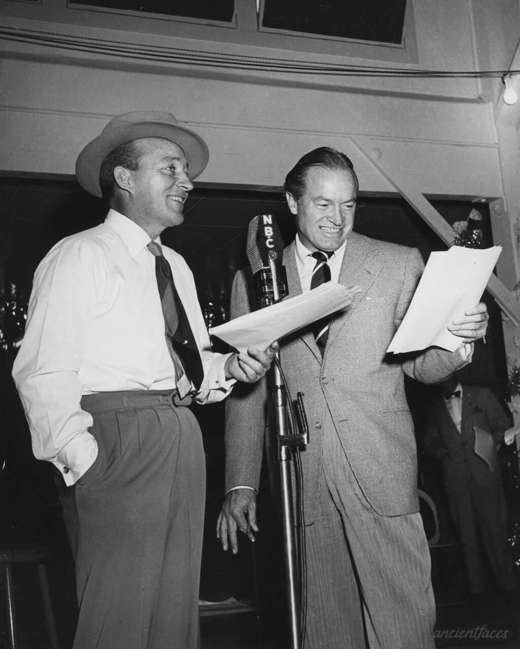 While Bob Hope, right, was a no show, Bing Crosby gave the troops something to think about one memorable Christmas on a lonely pier on Cam Rahn Bay.