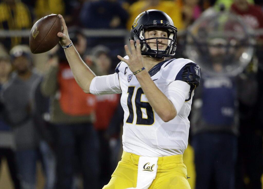 Cal QB Jared Goff could play his final game at Memorial Stadium on Saturday is he chooses to forgo his senior year and enter the NFL Draft. (Marcio Jose Sanchez / Associated Press)