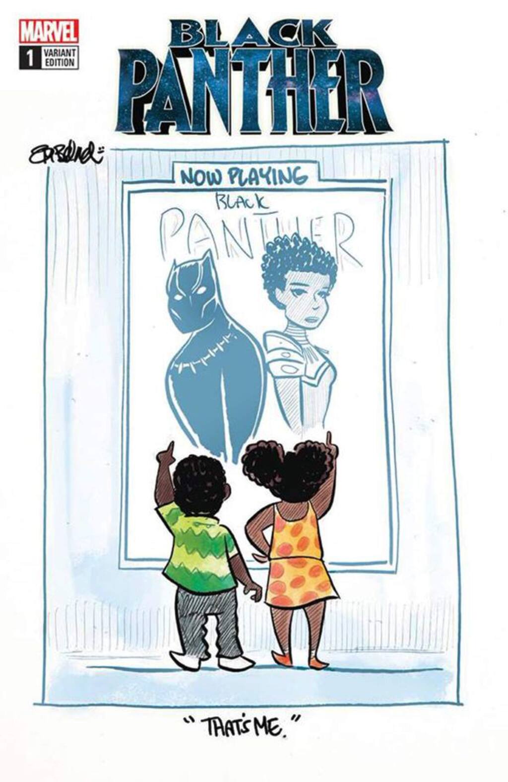Cartoonist Tom Beland posted this cartoon on the release of 'Black Panther,' focusing on the self-identification aspects of the movie and the importance of representation. (comicsbeat.com)