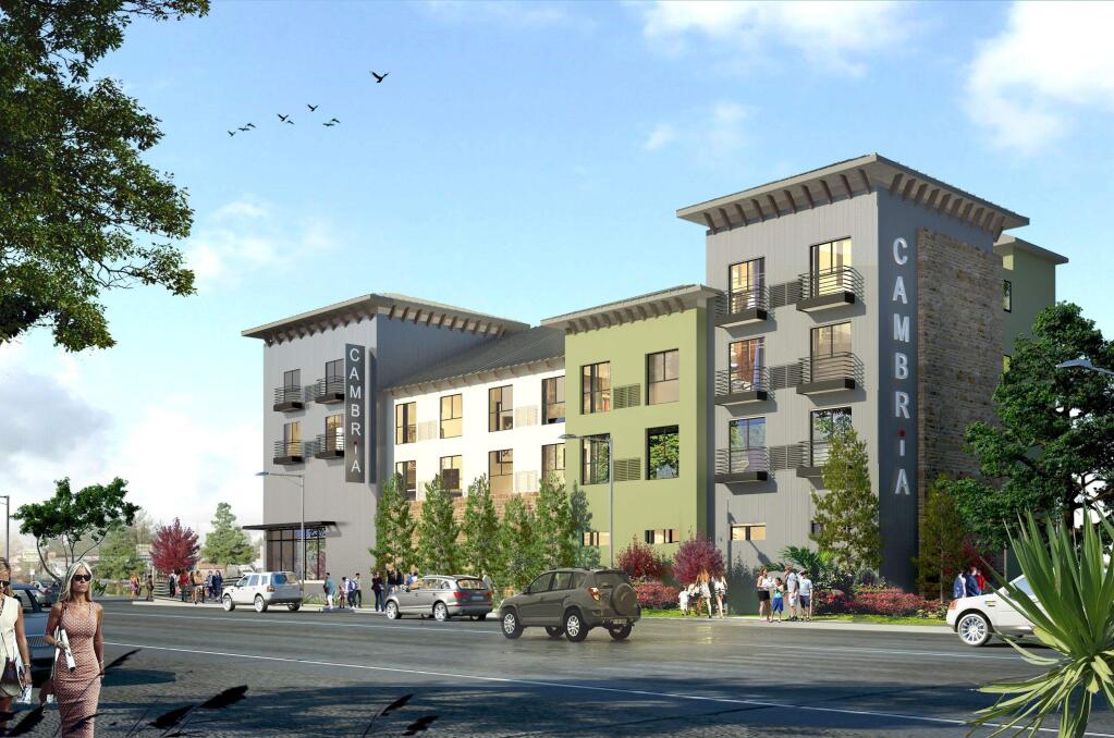 An artist's rendering of the Cambria hotel in Napa. (Hannouch Architects)