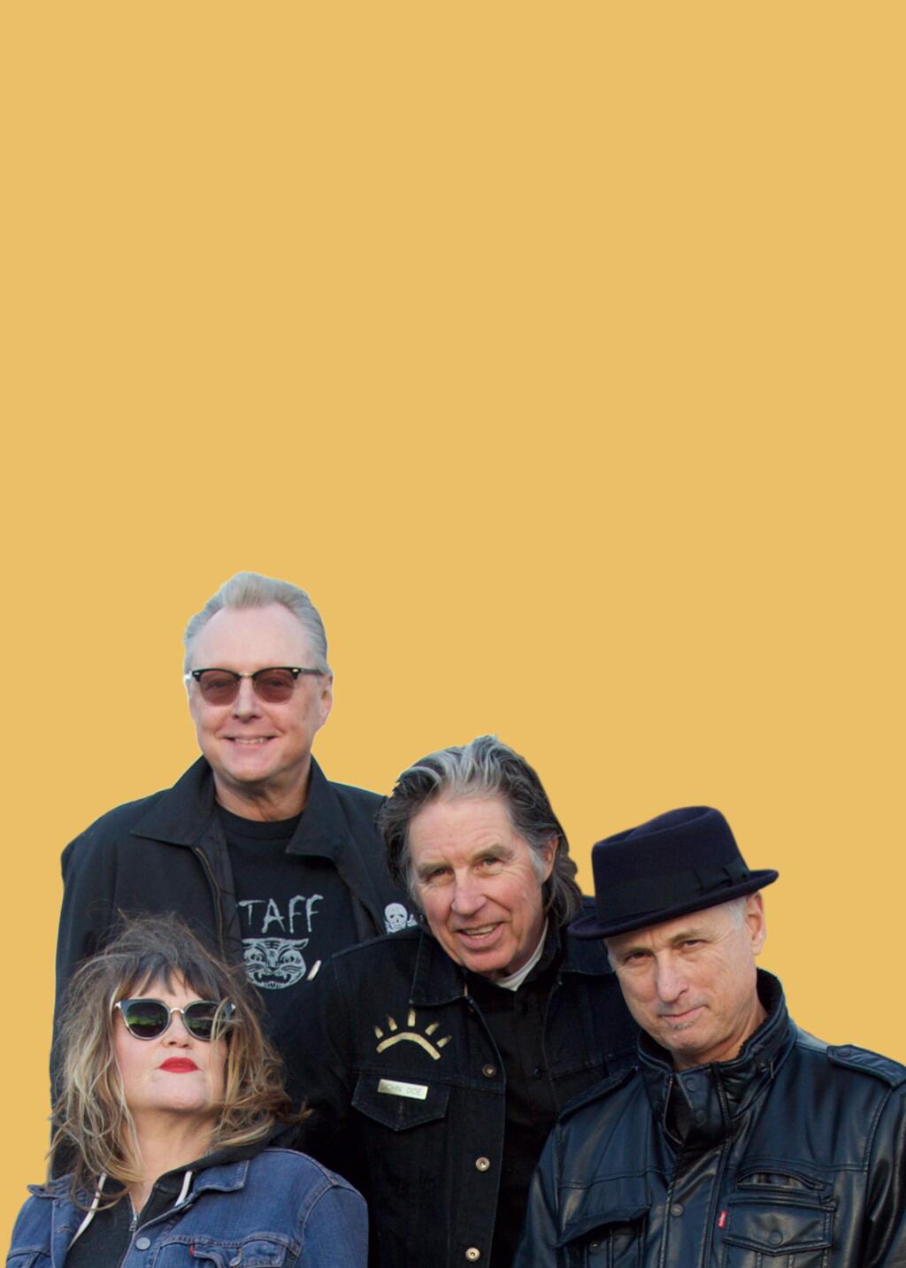 American rock band X, formed in Los Angeles in 1977,was among the first wave of punk. The original members are vocalist Exene Cervenka, vocalist/bassist John Doe, guitarist Billy Zoom and drummer D.J. Bonebrake. (GARY LEONARD)