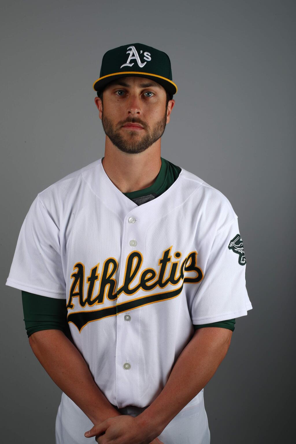 Dustin Fowler of the Oakland Athletics baseball team. (AP Photo/Ben Margot)