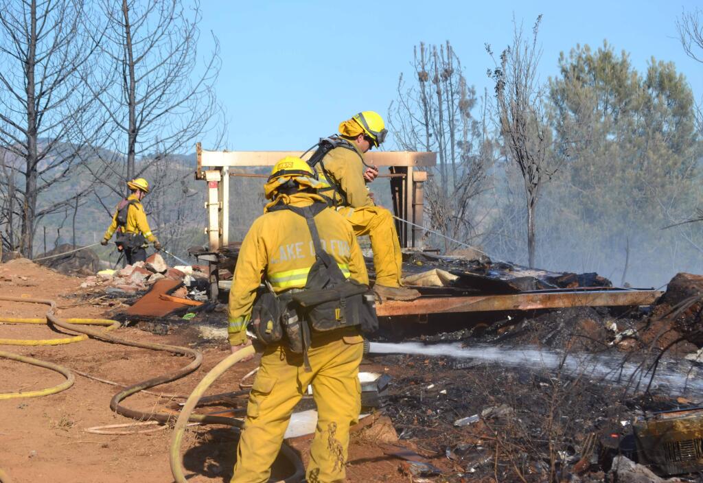 Cal Fire crews battle a wildland fire in Clearlake on Monday, June 8, 2020. (Cal Fire Sonoma-Lake-Napa Unit)