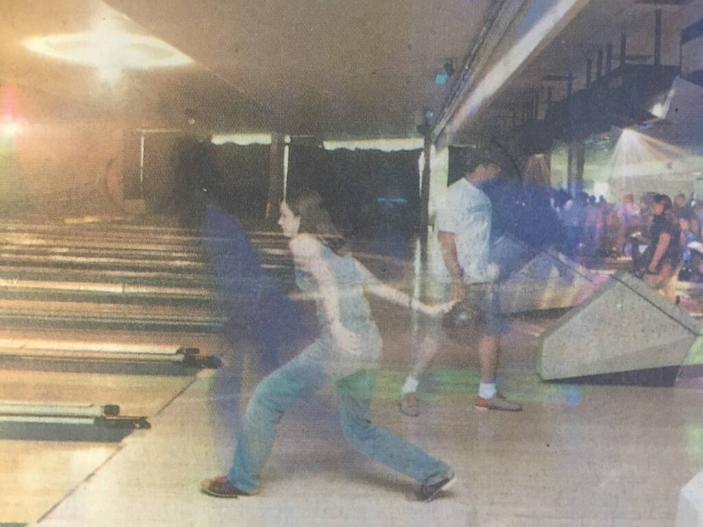 This mysteriously ghostly photo by Eric Reed, illustrating the phenomenon of 'Cosmic Bowling,' ran in the July 29, 1997 Argus Courier.