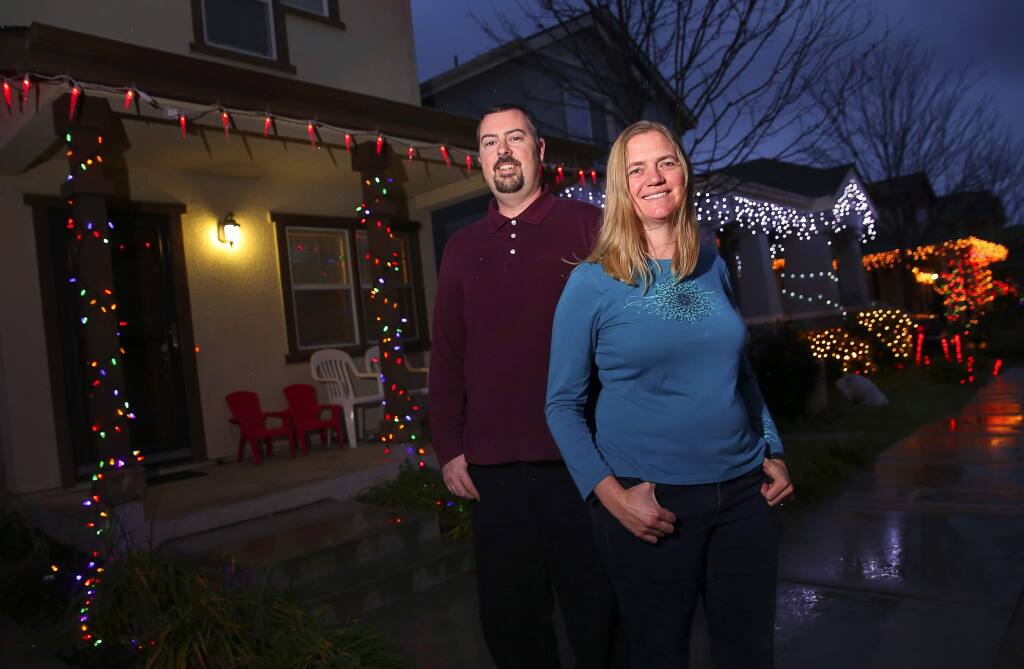 Mary and Patrick Carter were able to afford their Petaluma home, in 2008, through the Housing Land Trust of Sonoma County.(Christopher Chung/ The Press Democrat)