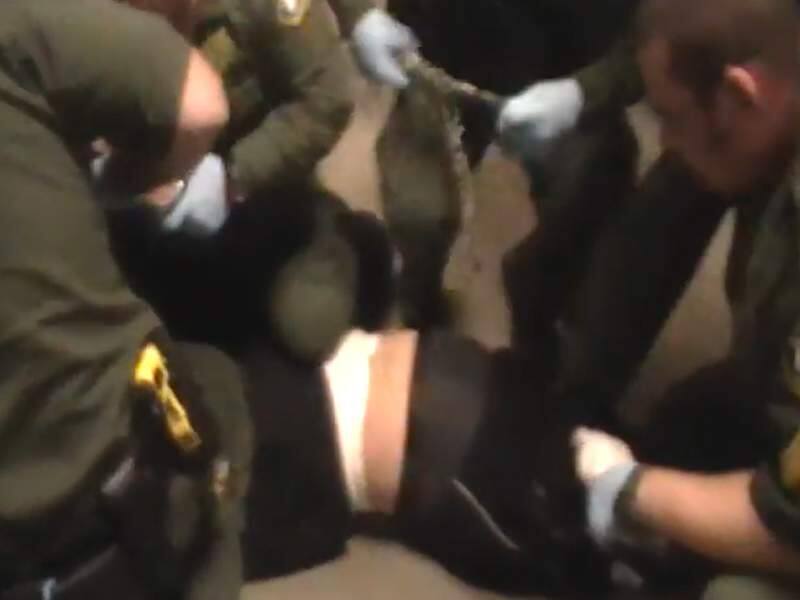 A screen grab from the video of the 2013 arrest of Esa Wroth.