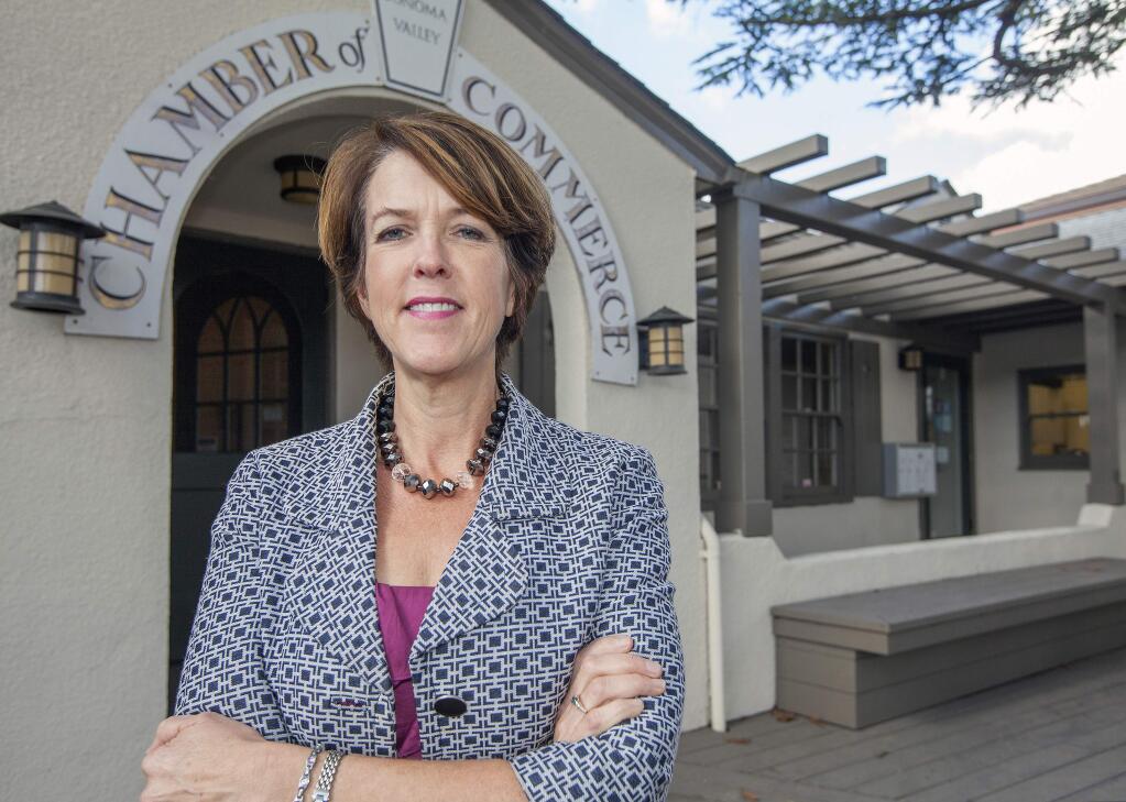 Patricia Shults in front of the Sonoma Valley Chamber of Commerce. (File Photo/Robbi Pengelly)