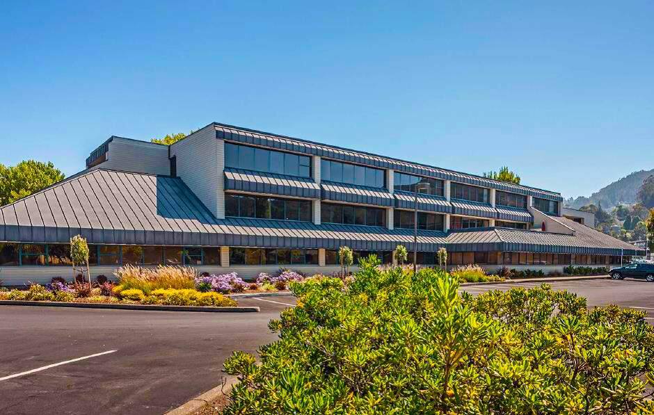 The 114,000-square-foot, two-building Harbor Drive office complex in Sausalito sells to a $250 million real estate fund in February 2016. (courtesy of Roseview-PMRG Fund I)