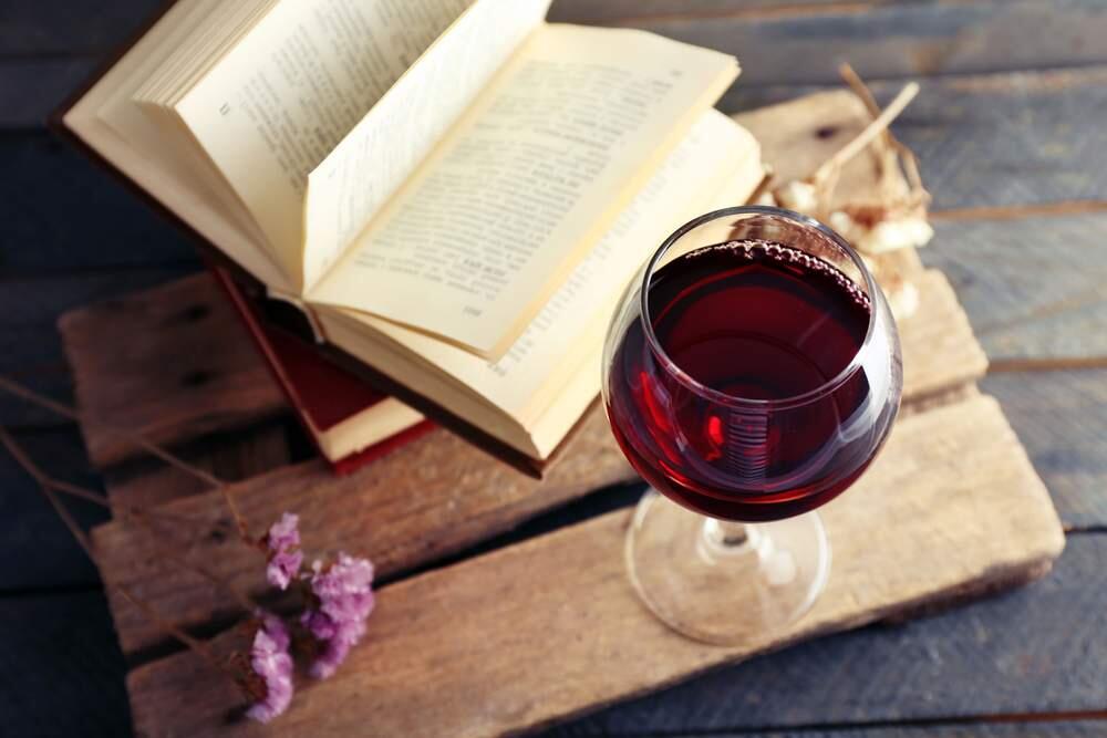 wine and book
