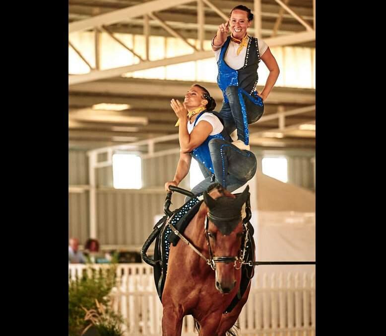Katie Keville, top, and Florence Rubinger, a Santa Rosa native, will be competing today at the World Equestrian Games in North Carolina. (COURTESY OF FLORENCE RUBINGER)