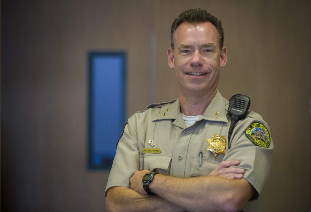 Sonoma Police Chief Bret Sackett gave his final year-end report to the City Council on June 21. He will retire in mid-July. (Photo by Robbi Pengelly/Index-Tribune)