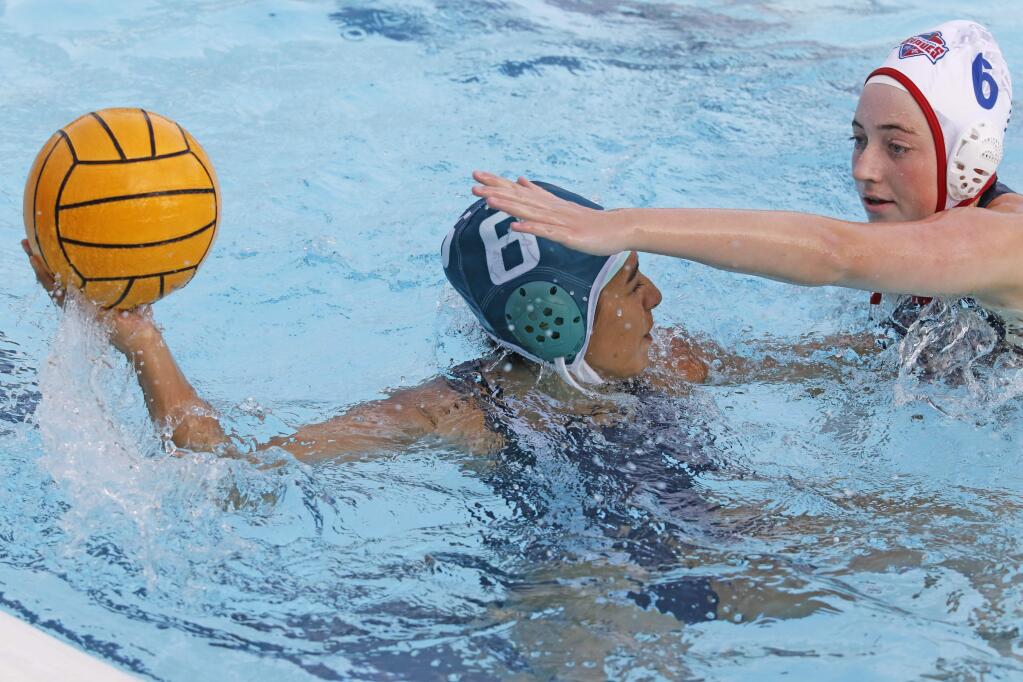 Bill Hoban/Special to the Index-TribuneSonoma's Galli Padilla (#6) looks for a teammate during a recent match. The water polo teams close out their regular season schedule by hosting Ukiah Thursday at the Sonoma Aquatic Center. The boys team and the girls team could nab an NCS tournament bid with a win.