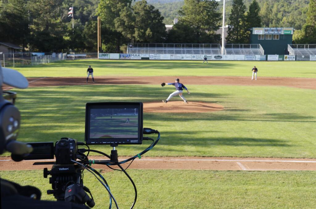 Hi-def video cameras record and broadcast every pitch, every play of every Sonoma Stomers home game this year, from 7 cameras situated around the field. Bob Taylor, Sonoma Valley Community Communications director, is at every game. (Christian Kallen/Index-Tribune)