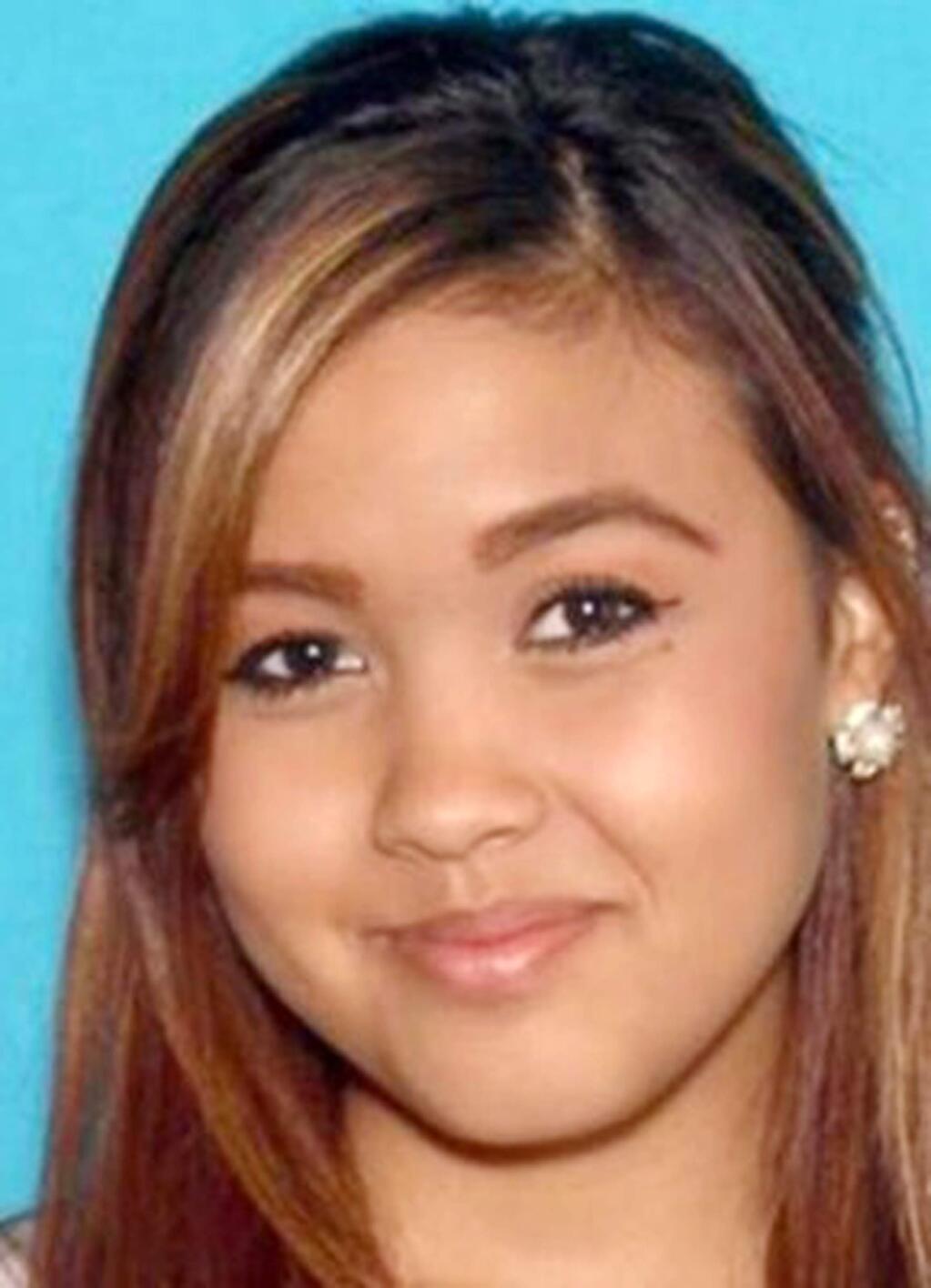 This undated photo provided by the FBI shows Alycia 'Aly' Leane Yeoman. Authorities are offering a $5,000 reward for information about the 20-year-old northern California college student who has been missing since March 30, 2017. Yeoman's family said in a statement Friday, April 7, 2017, that it is unlike her to disappear and skip her two restaurant jobs. They found her pickup truck and cellphone near a river levee about 50 miles north of Sacramento. (Courtesy of FBI via AP)