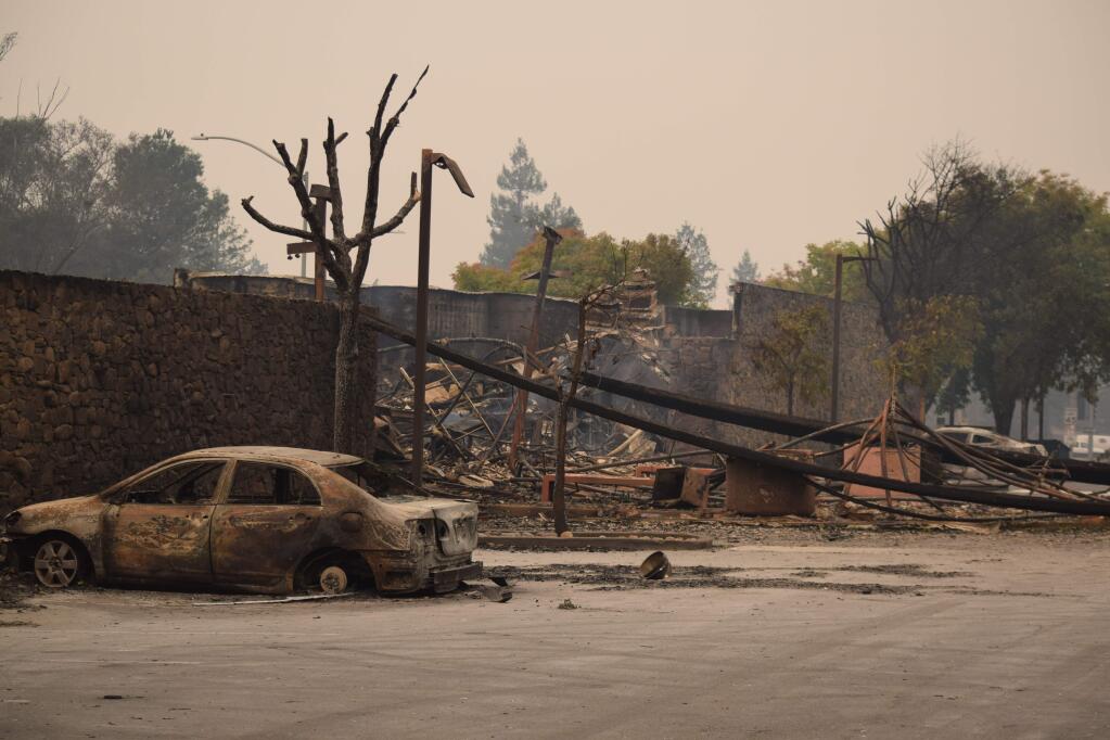 Fountaingrove Inn was completely destroyed. (James Dunn / North Bay Business Journal)