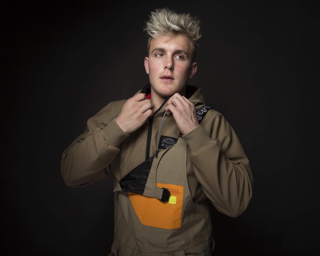FILE - In this Jan. 22, 2017, file photo, Jake Paul poses for a portrait at the Music Lodge during the Sundance Film Festival oin Park City, Utah. Paul announced on July 22, 2017, that he was leaving the Disney Channel series 'Bizaardvark.' (Photo by Taylor Jewell/Invision/AP, File)