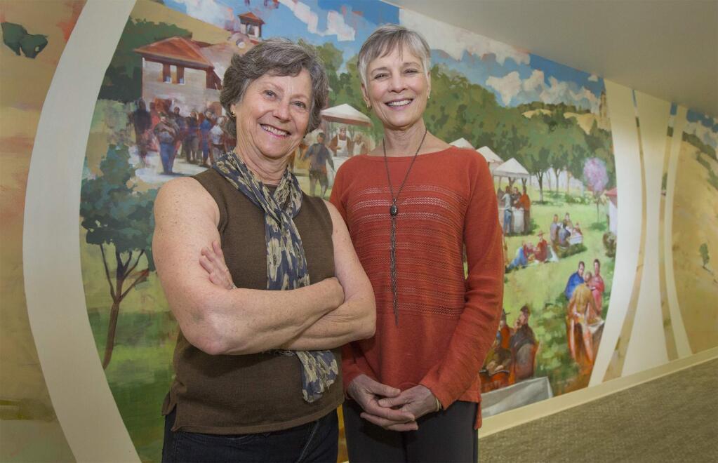 Nancy Lilly and Maggie Haywood, shown here at the Sonoma Valley Hospital to which they've dedicated so much of their time and hard work.