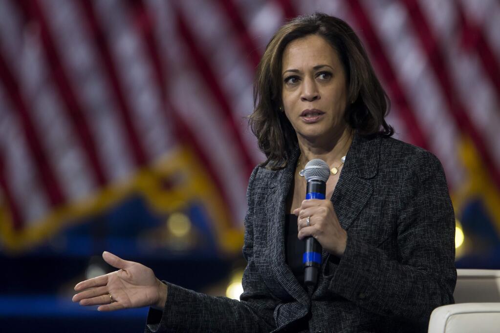 After getting a boost from the first Democratic presidential debate, support for Sen. Kamala Harris is falling in polls of California voters. (ERIC THAYER / New York Times)