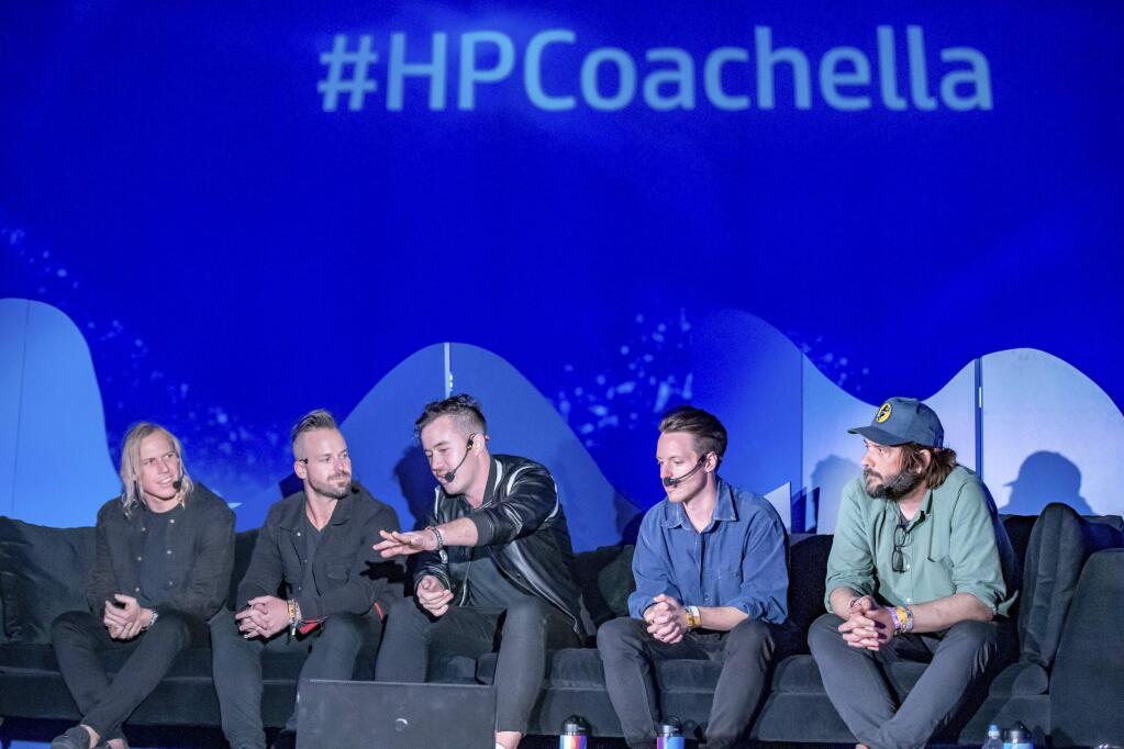 HP Presents World Premiere of RÜFÜS DU SOL's 'Underwater' during the Coachella Valley Music & Arts Festival in Indio, Calif., Thursday, April 11, 2019 (Eric Reed/Invision for HP/ AP Images)