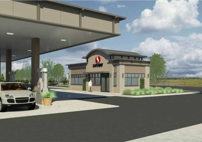 This rendering shows what a potential Safeway fueling station on McDowell Boulevard could look like.