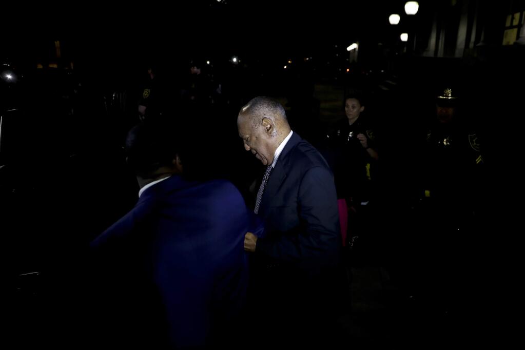 Bill Cosby leaves the Montgomery County Courthouse during his sexual assault trial, Friday, June 16, 2017, in Norristown, Pa. (AP Photo/Matt Slocum)