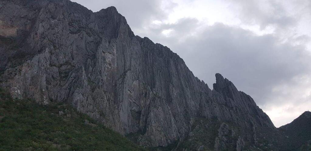 This undated handout photo released by Nuevo Leon State Civil Defense Agency shows the El Potrero Chico peak in Hidalgo, Mexico. California free solo climber Brad Gobright was rappelling down with a companion when he fell to his death on Wednesday, Nov. 27, 2019. (Nuevo Leon State Civil Defense Agency via AP)