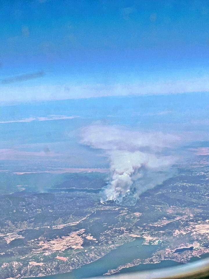 An aerial view of the Pawnee fire seen by Paolo Dizon's flight. (Photo courtesy of Paolo Dizon)