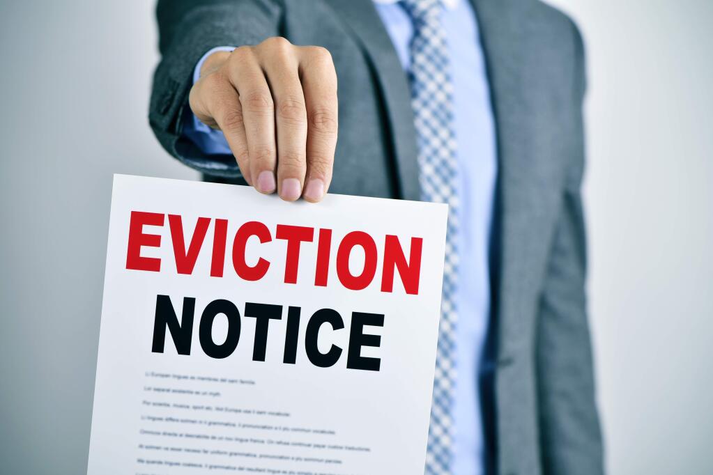 A photo illustration of an eviction notice. ( SHUTTERSTOCK )