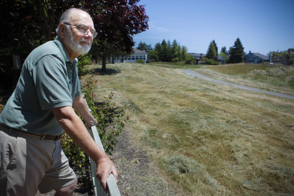 Petaluma, CA, USA. Tuesday, May 23, 2017._ Upon retiring, Jack Osman bought his house on the Adobe Creek Golf Course 19 years ago because he loved playing the course. Since it closed, homeowners are upset that it's gone and the property is not being maintained. (CRISSY PASCUAL/ARGUS-COURIER STAFF)