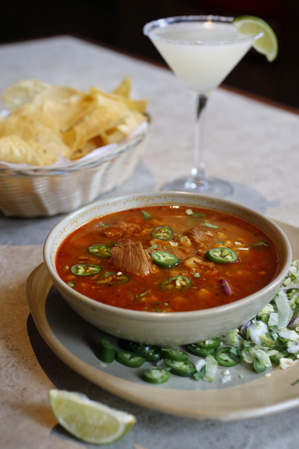 Pork Posole at La Rosa Tequileria & Grille in Santa Rosa, on Tuesday, August 11, 2015. (BETH SCHLANKER/ The Press Democrat)