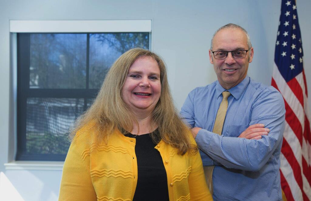 Associate Superintendents Karen Strong and Bruce Abbott. (Photo: Robbi Pengelly/Index-Tribune)