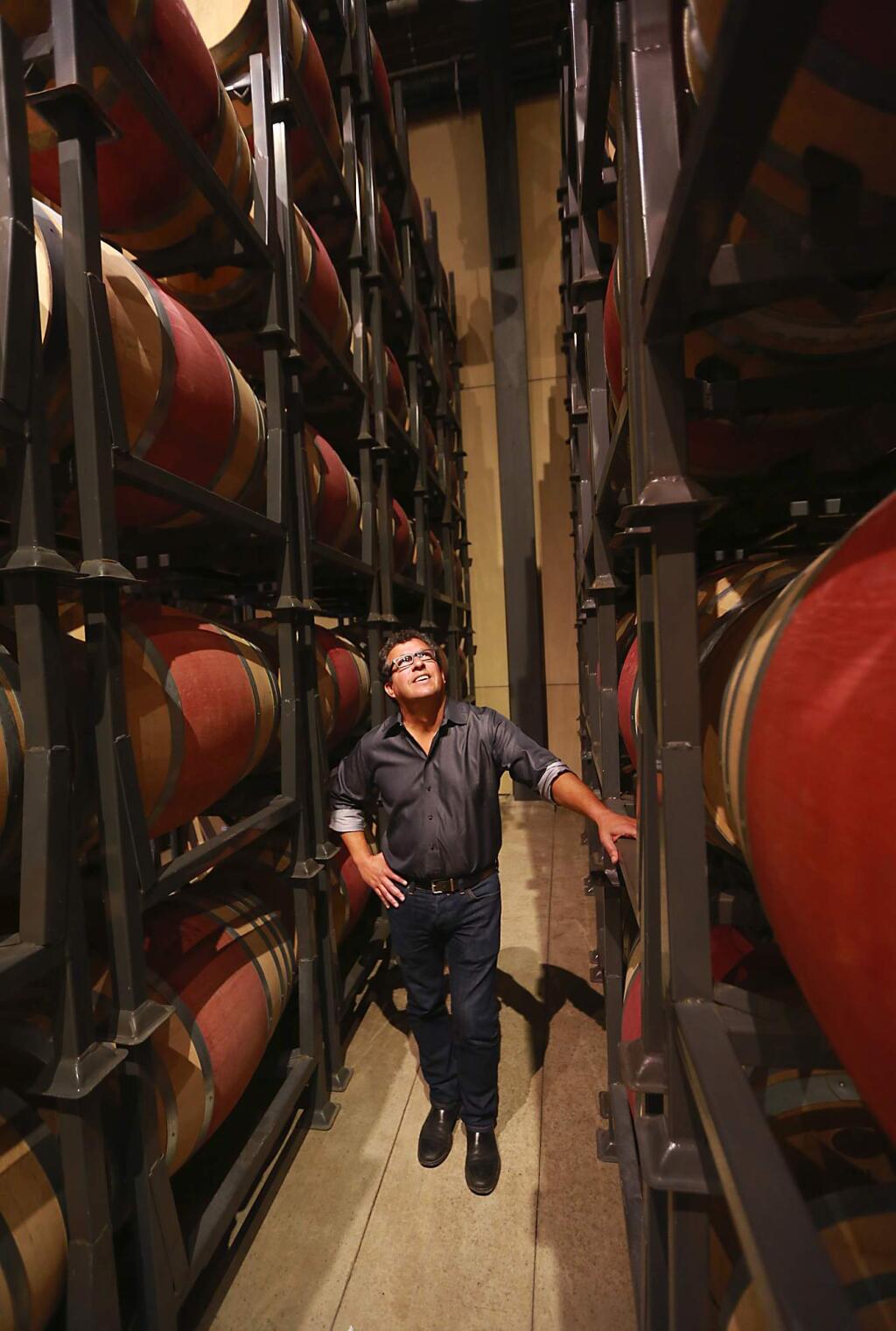 Bob Torres, principal and senior vice president of operations at Trinchero Family Estates, spent twice as much for his more stable barrel storage racks at the Napa Valley Winery.