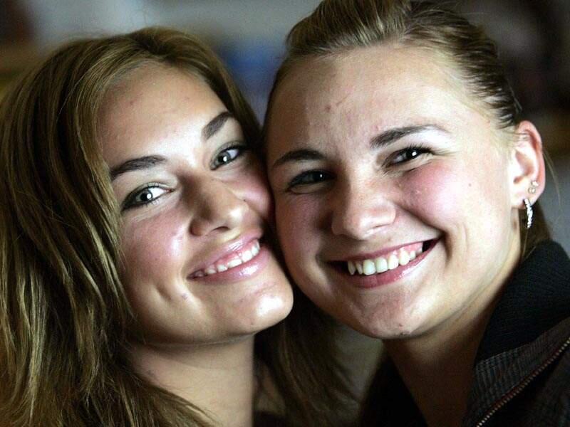 Tanya Kazyra, right, is 16-year-old girl visiting Petaluma as part of a summer exchange program wants to stay with her host family, whom she has stayed with over the last 9 summers, for a little longer then return home to Belarus. Kazyra would like to spend more time with her Petaluma sister Ashlita Zapata.