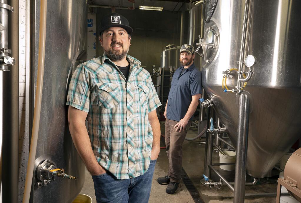 Kevin Robinson, the former sole owner of Plow Brewing Co., took on investor and partner Vince Ferracuti left, and changed the name of the Santa Rosa brewery to Iron Ox Brewing Co. (photo by John Burgess/The Press Democrat).