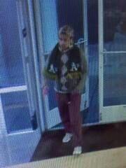 Police released a surveillance camera image of a man suspected of stealing purses from a Coach outlet. (Courtesy Petaluma Police Department)