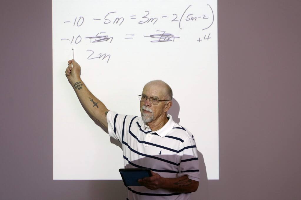 Math teacher Jerry Borchelt teaches at the Hanna Boys Center on Wednesday, August 29, 2018 in Sonoma, California . (BETH SCHLANKER/The Press Democrat)