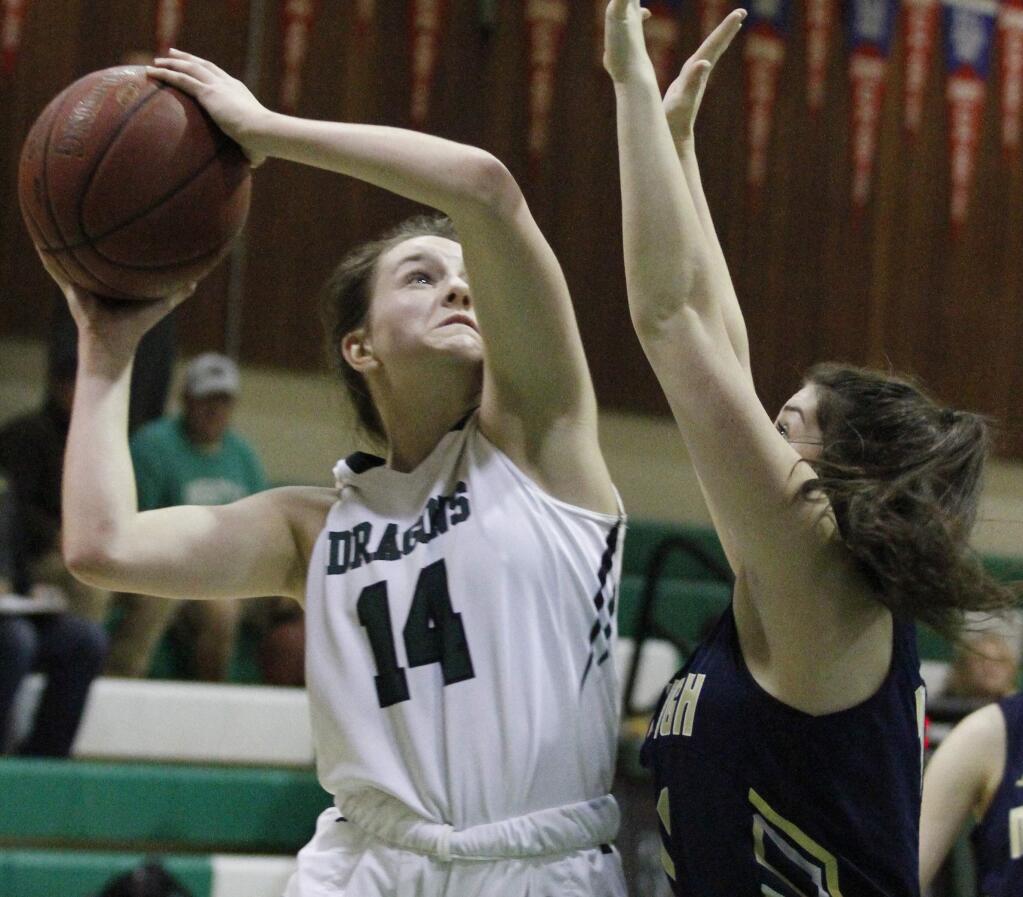 Bill Hoban/Index-TribuneSonoma's Sydney Von Gober looks to put up a shot in Tuesday's game against Napa. The Lady Dragons beat Napa 52-44. Sonoma is on the road Saturday for a game at Casa Grande.