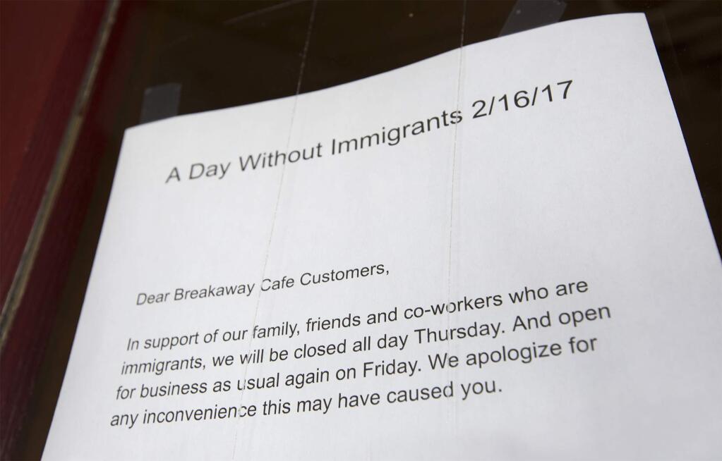 The Breakaway Cafe participated in 'A Day Without Immigrants' on Feb. 16. (Photo by Robbi Pengelly/Index-Tribune)