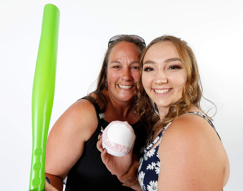 All-Empire athletes pose at the Press Democrat photo booth with family and friends during the awards ceremony at the Friedman Center, in Santa Rosa, California, on Wednesday, May 9, 2018. (Alvin Jornada / The Press Democrat)