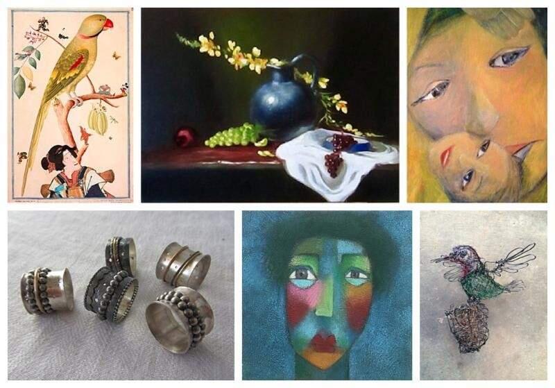 Some of the works for sale by local artists at the Arts Guild this month.