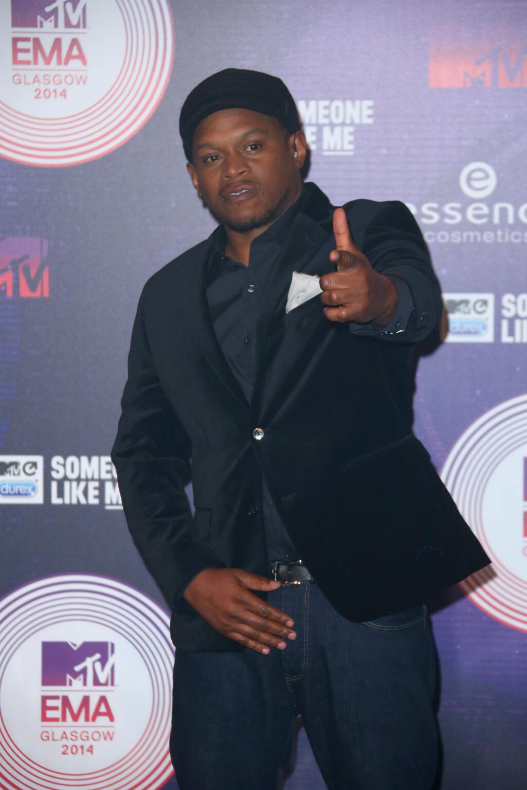 Musician Sway arrives for the 2014 MTV European Music Awards in Glasgow, Sunday, Nov. 9, 2014. (Photo by Joel Ryan/Invision/AP)