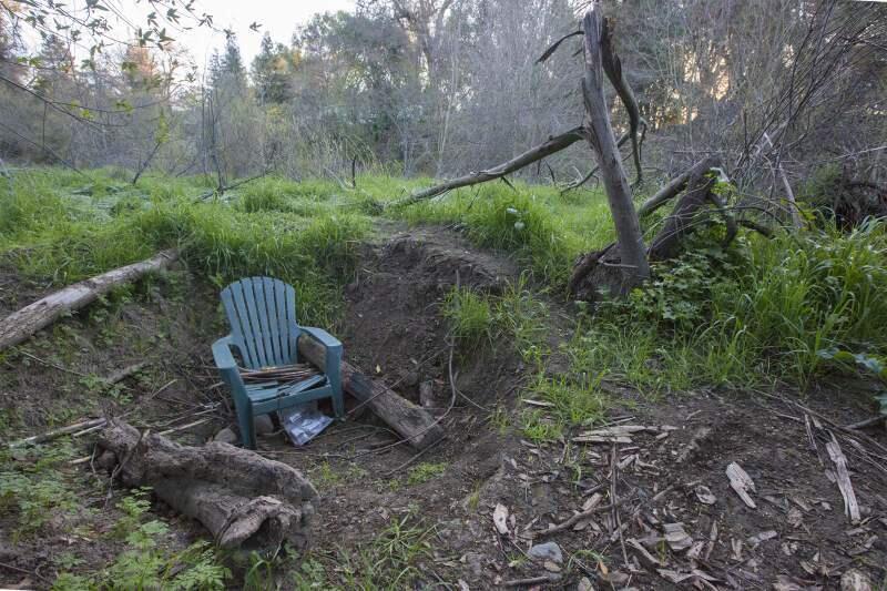A homeless person's makeshift resting space was found on the outskirts of Sonoma Feb. 23 during the county's single-day homeless count.