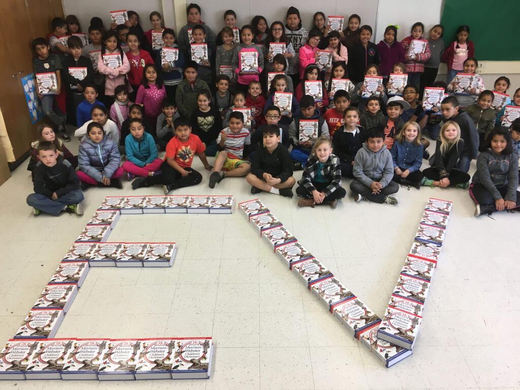 The third graders at El Verano Elementary School received their dictionaries in December.